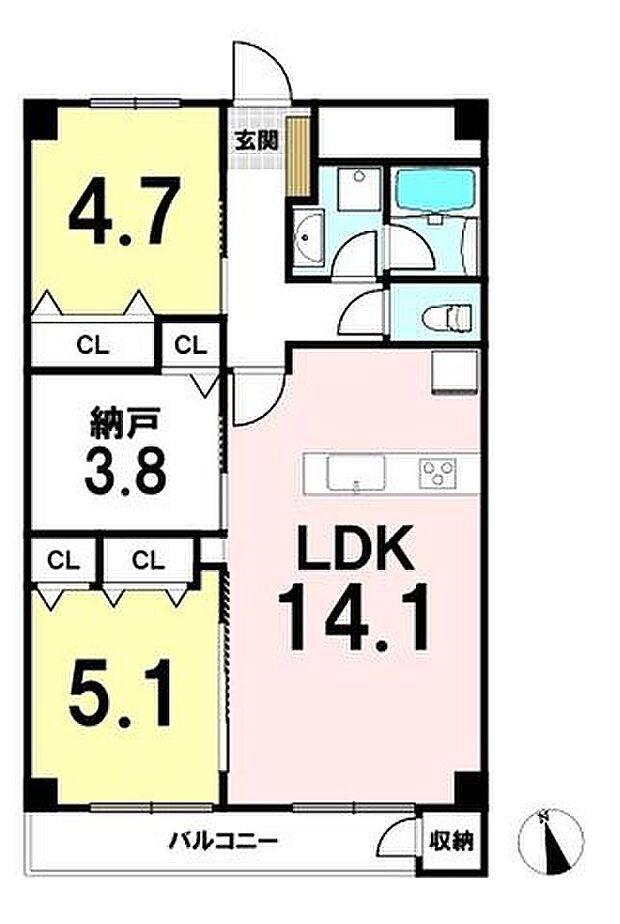 東建検見川マンション　B棟(2SLDK) 9階の内観