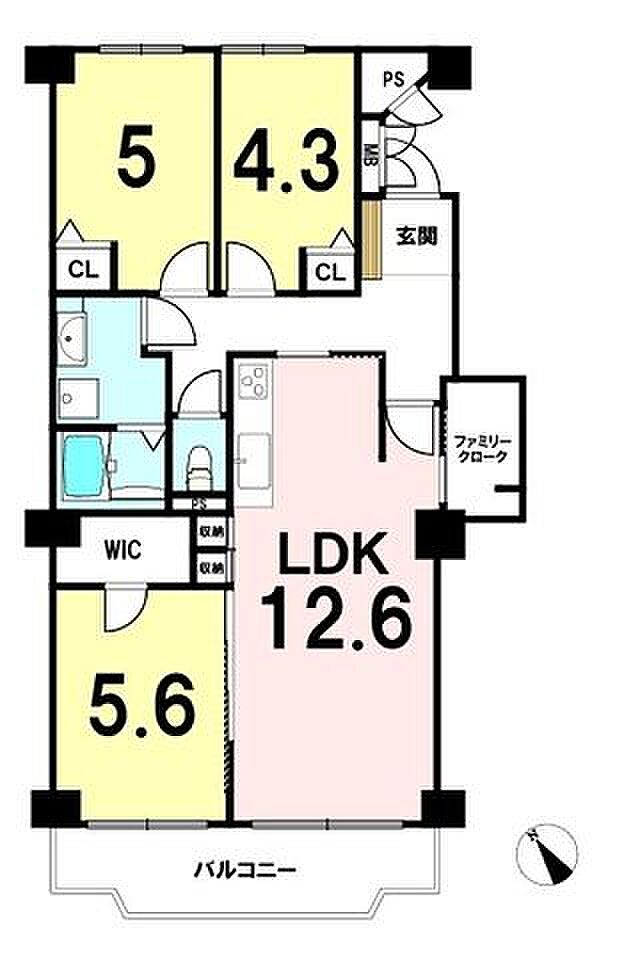 幕張ファミールハイツ　2号棟(3LDK) 4階の内観