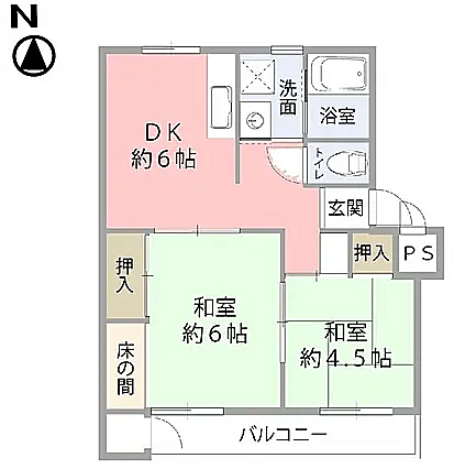 新狭山ハイツ2号棟(2DK) 4階/4階部分の内観