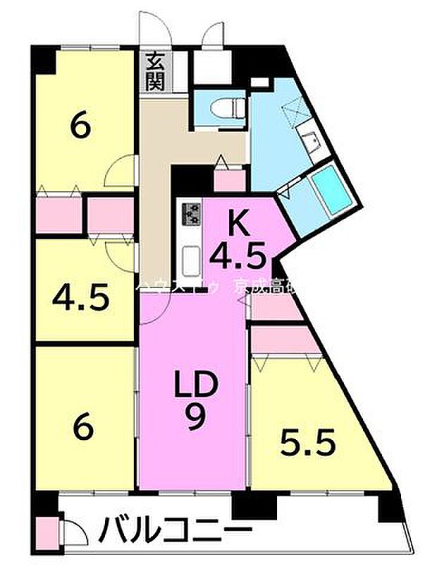 東建金町マンション(4LDK) 7階の間取り図