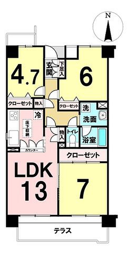 ロイヤルシャトー南仙台(3LDK) 1階の内観