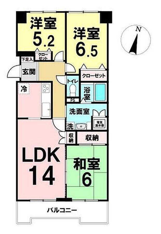 ウィンベルコーラス南仙台3番館(3LDK) 4階の間取り図