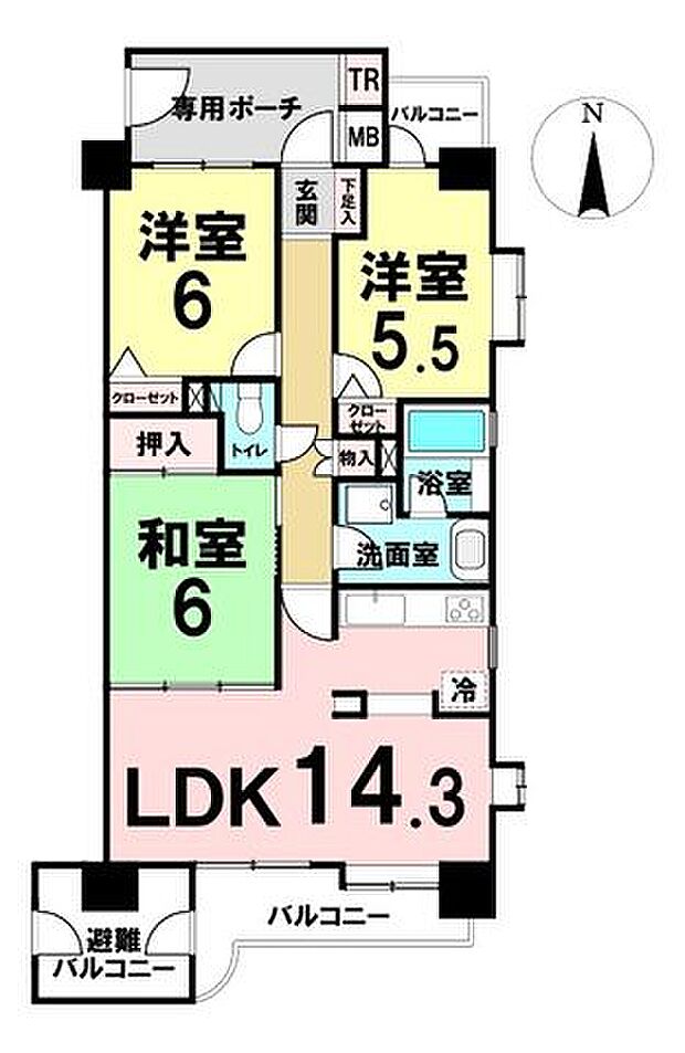 ダイアパレス八本松(3LDK) 9階の内観