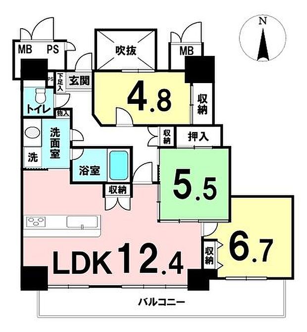 ライオンズタワー仙台長町(3LDK) 20階の間取り図