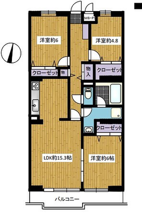 ライオンズマンション大宮指扇第二(3LDK) 11階の間取り図
