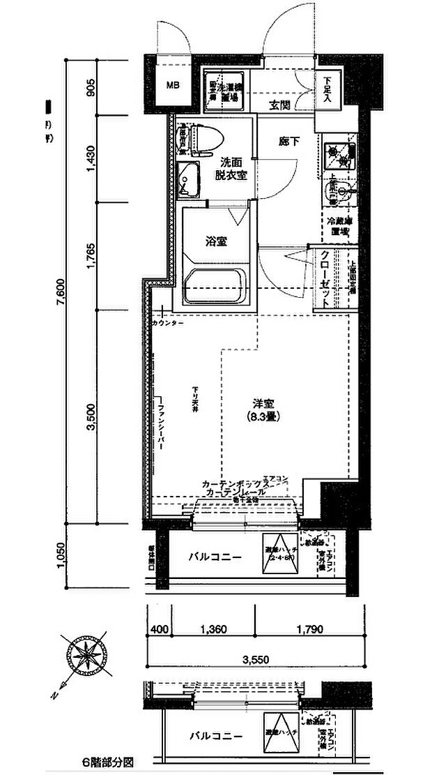 アイル東京スカイツリー参番館(1K) 5階の内観