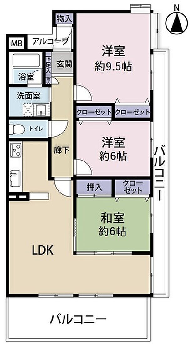 アーバンシティ富士・永田町(3LDK) 11階の内観