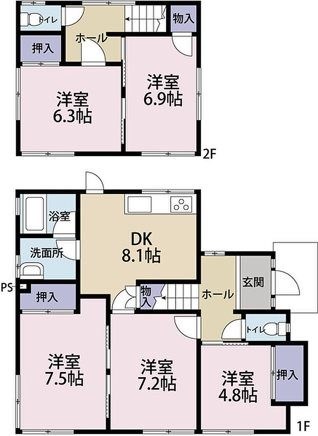富士市川尻中古住宅(5DK)の内観