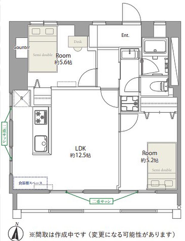 三軒茶屋スカイハイツ(2LDK) 3階の間取り図