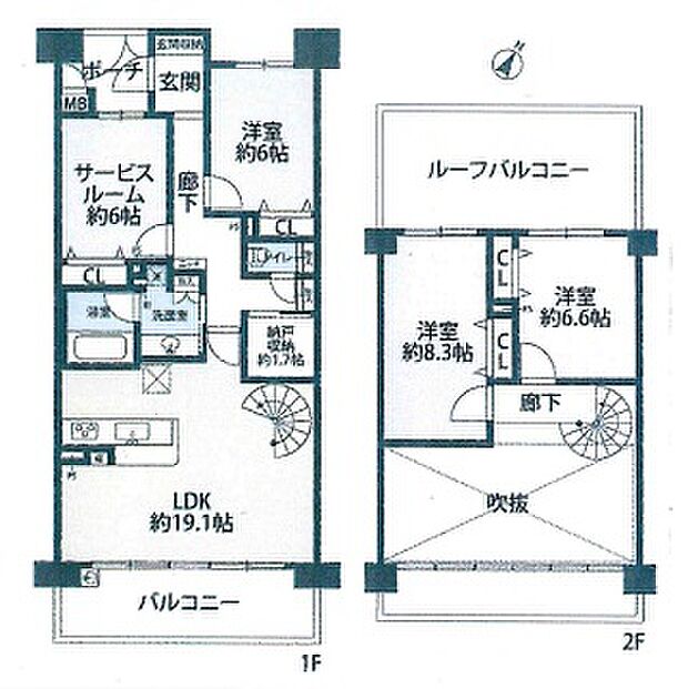 デュアル香里ケ丘八丁目(3SLDK) 9階の間取り図