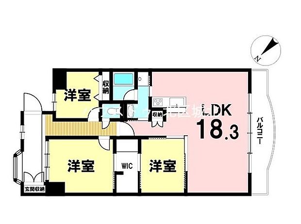 三井大曽根ハイツ(3LDK) 8階の間取り図