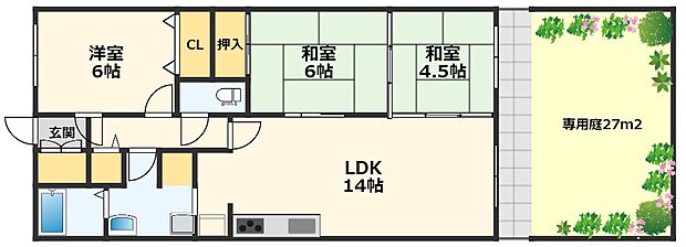 近鉄けいはんな線 新石切駅まで 徒歩4分(3LDK) 1階の内観