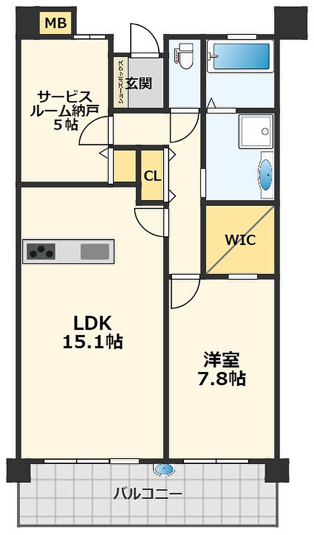 近鉄難波・奈良線 八戸ノ里駅まで 徒歩4分(1SLDK) 2階の内観