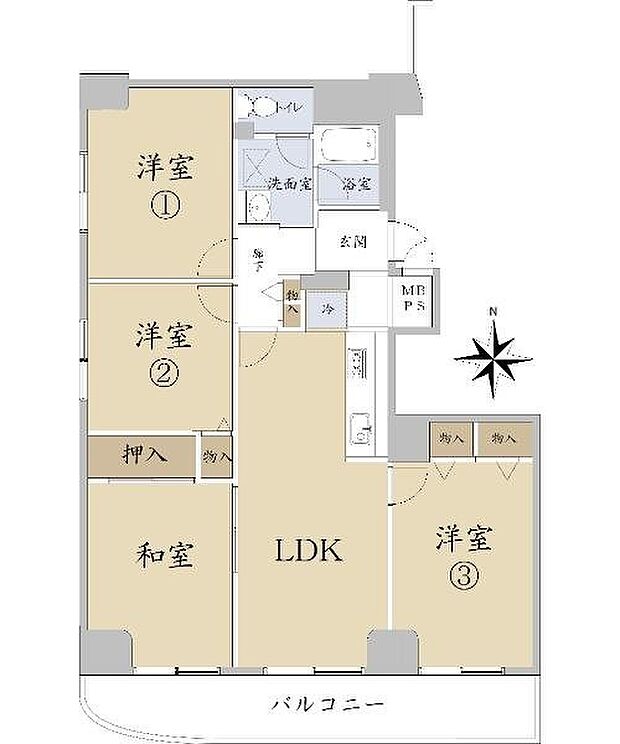 八戸ノ里ニュースカイハイツ(4LDK) 12階の間取り図