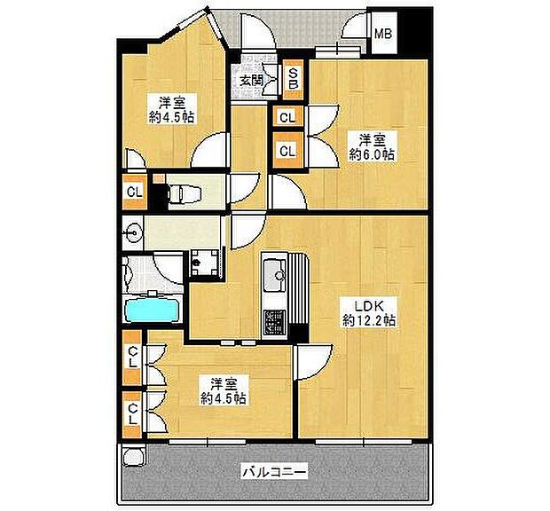 アンビエントフレア美章園(3LDK) 9階の内観