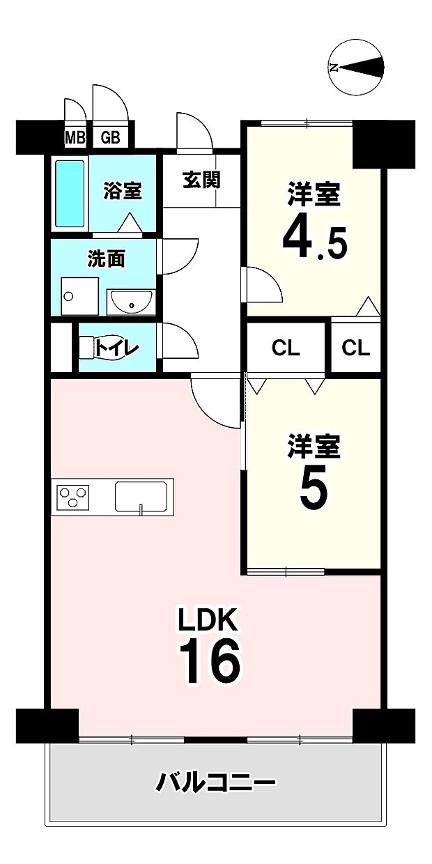 小阪ハイライフ(2LDK) 8階の間取り図