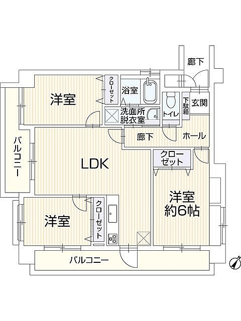 フィオレ井尻(3LDK) 1階の間取り図