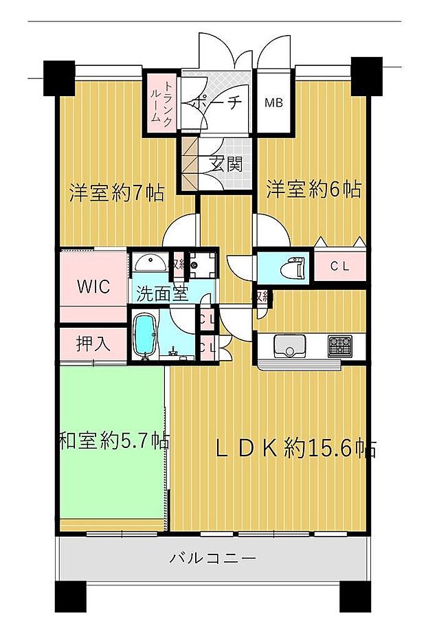 ディナスティ東大阪アテンシアシティ(3LDK) 11階/1105の間取り図
