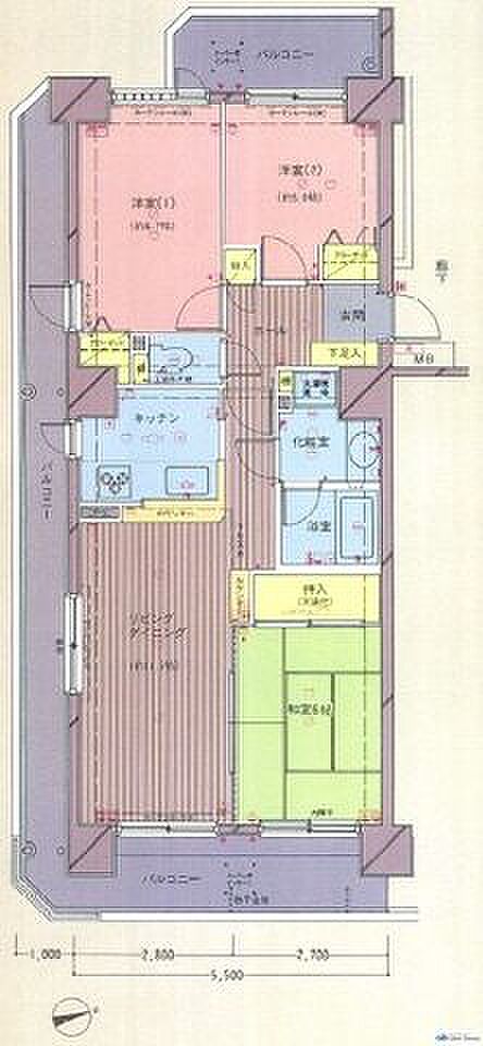 ダイアパレス京成曳舟(3LDK) 5階/504の間取り図