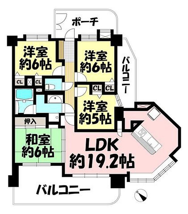 ライオンズガーデン東岡崎弐番館(4LDK) 9階の内観