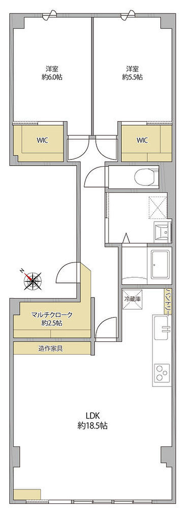 日生住宅目黒マンション(2LDK) 2階の内観