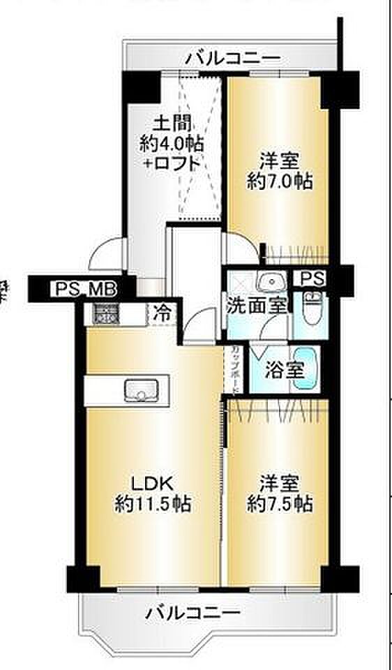 茨木レックスマンションＡ棟(2SLDK) 3階の内観