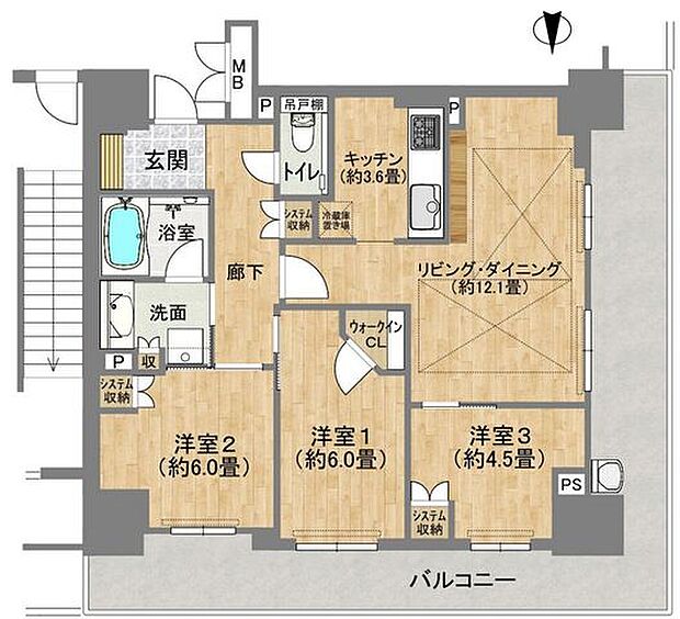ローレルコート茨木舟木町(3LDK) 10階の間取り図