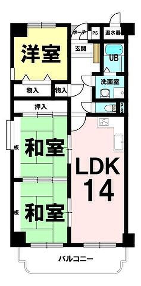 徳山河東マンション(3LDK) 3階の内観