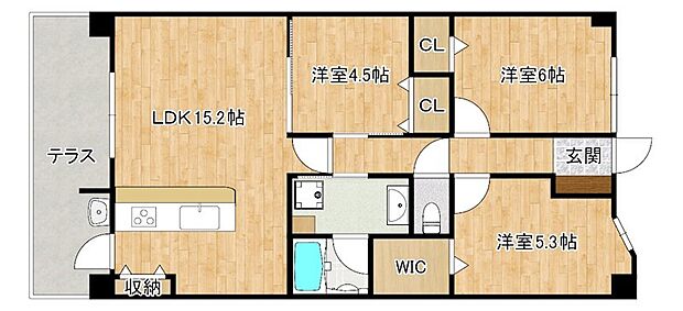 グランフォーレ百道アクアフロント(3LDK) 1階の間取り図