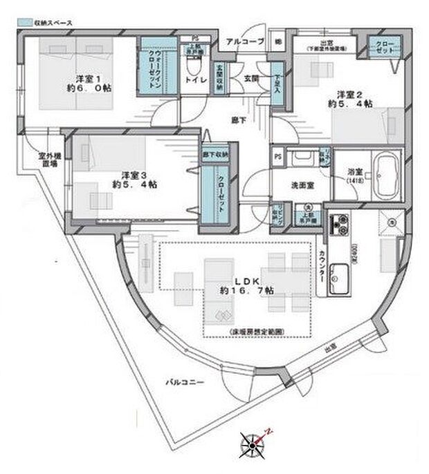 上池台デュープレックスII(3LDK) 2階/204の間取り図