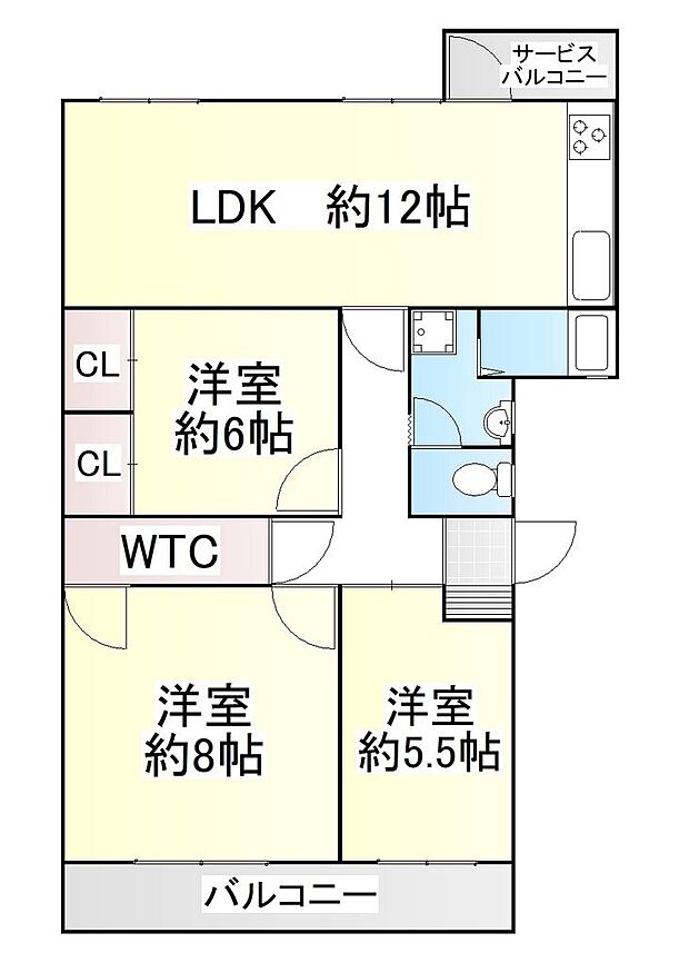 枚方東山住宅　１号棟(3LDK) 4階の内観