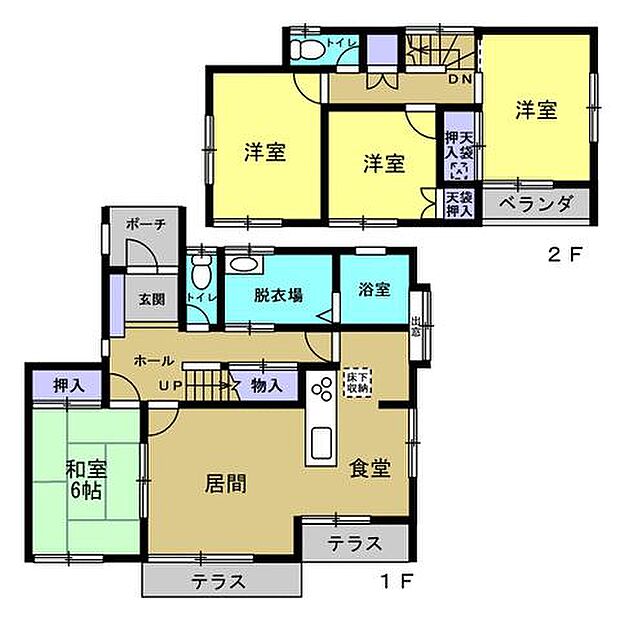 【リフォーム後/間取図】土地89坪、建物36坪、5LDK