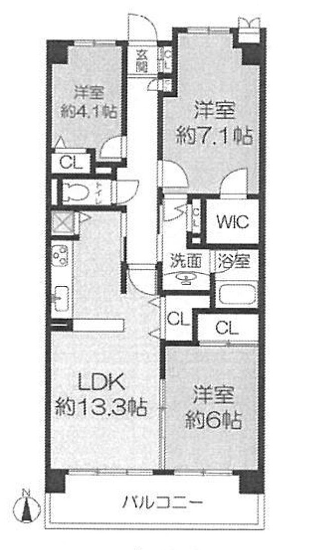 ライオンズマンション上野芝5丁(3LDK) 3階の内観