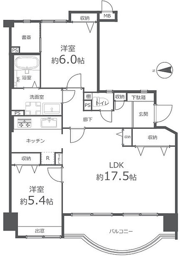 ヒューマンズプラザ青崎一番館(2LDK) 2階の間取り図