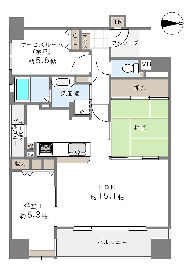 セイワパレス城東関目(2SLDK) 3階の間取り図