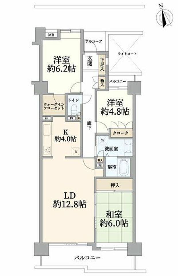 レールシティ津田沼(3LDK) 1階/106の間取り図