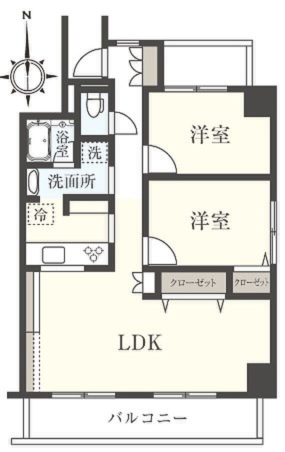 ダイアパレスステーションプラザ船橋(2LDK) 9階の間取り図