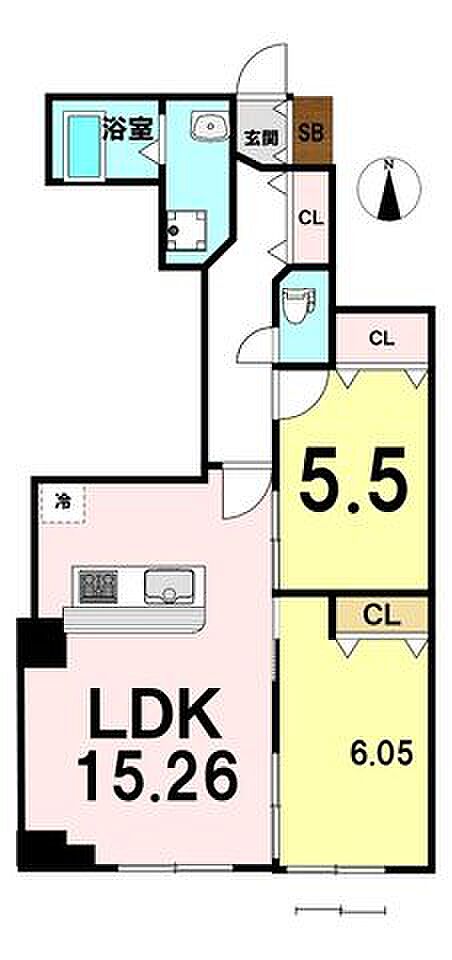 レジオン阿波座(2LDK) 12階の間取り図