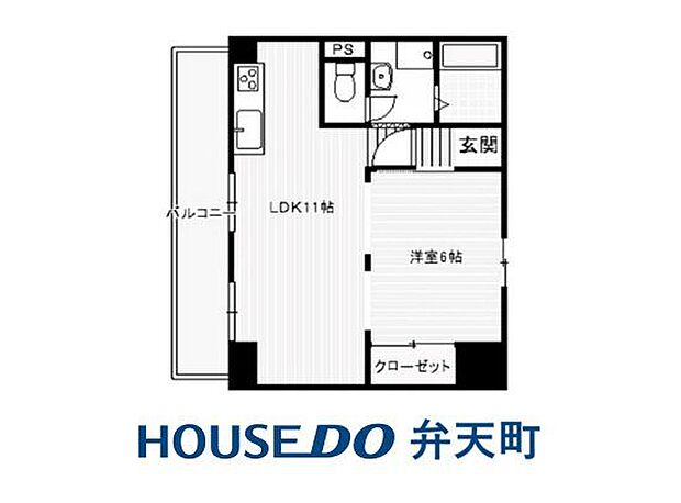 キャピタル西長堀(1LDK) 8階の間取り図