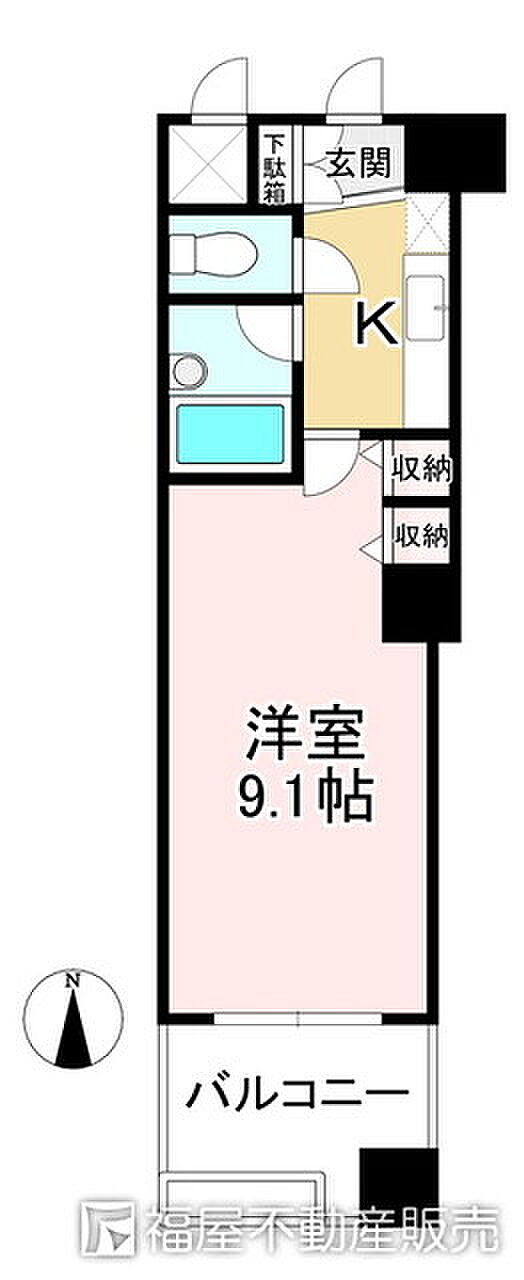 デ・リード＆サンヴェール桂川東(1K) 7階の間取り図