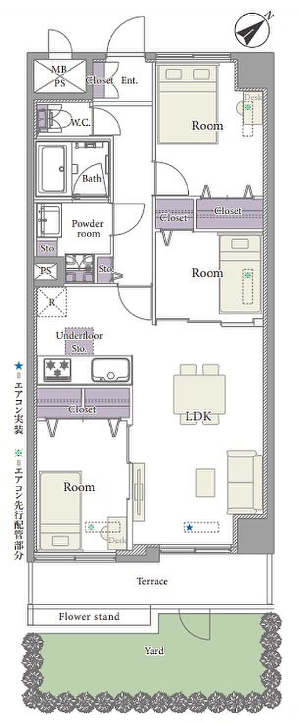ライオンズマンション調布第五(3LDK) 1階の間取り図