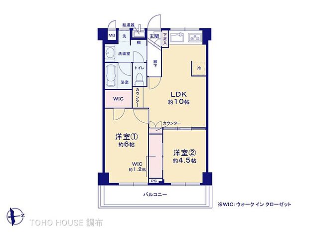 第一フォンタナ駒沢(2LDK) 3階の間取り図