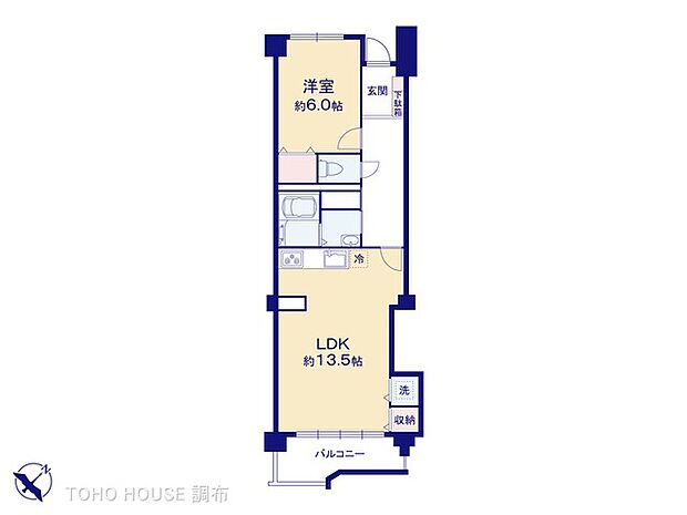 桜丘フラワーホーム(1LDK) 3階の間取り図