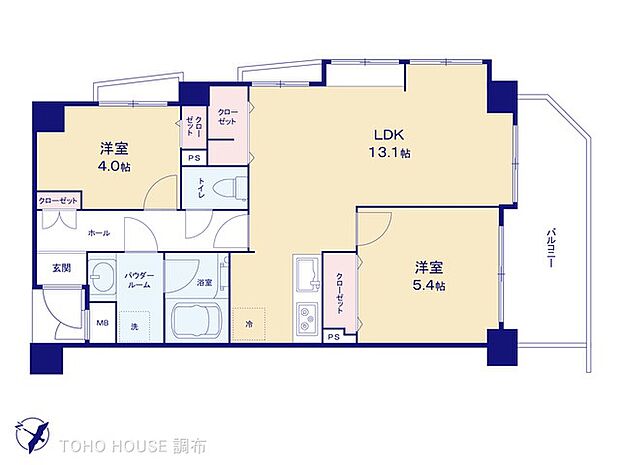 セザール世田谷松原(2LDK) 3階の間取り図