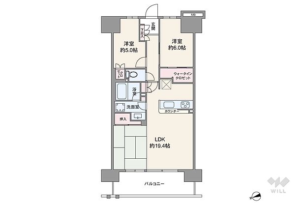 ファインシティ王子神谷リバーアンドフォレスト(3LDK) 13階の間取り図