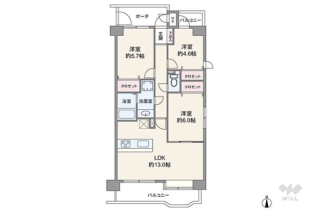 竹の塚ガーデンハウスの間取り