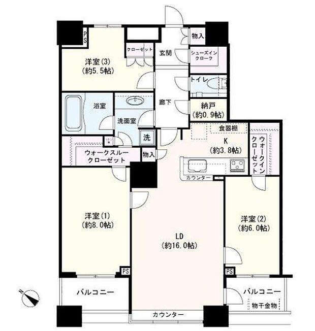 THE TOKYO TOWERS MID TOWER(3LDK) 43階/4311の間取り図