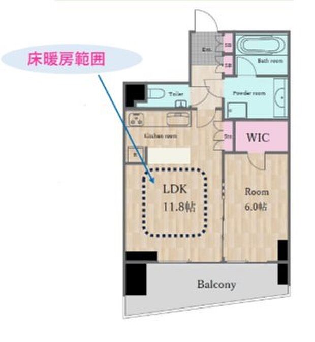 ラ・アトレ代々木神宮の杜(1LDK) 3階/402の間取り図