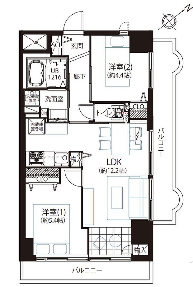 鶴見ダイカンプラザ(2LDK) 3階/301の間取り図