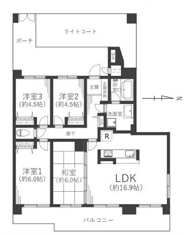 ヒューマンスクエア鷺沼東(4LDK) 2階/213の間取り図